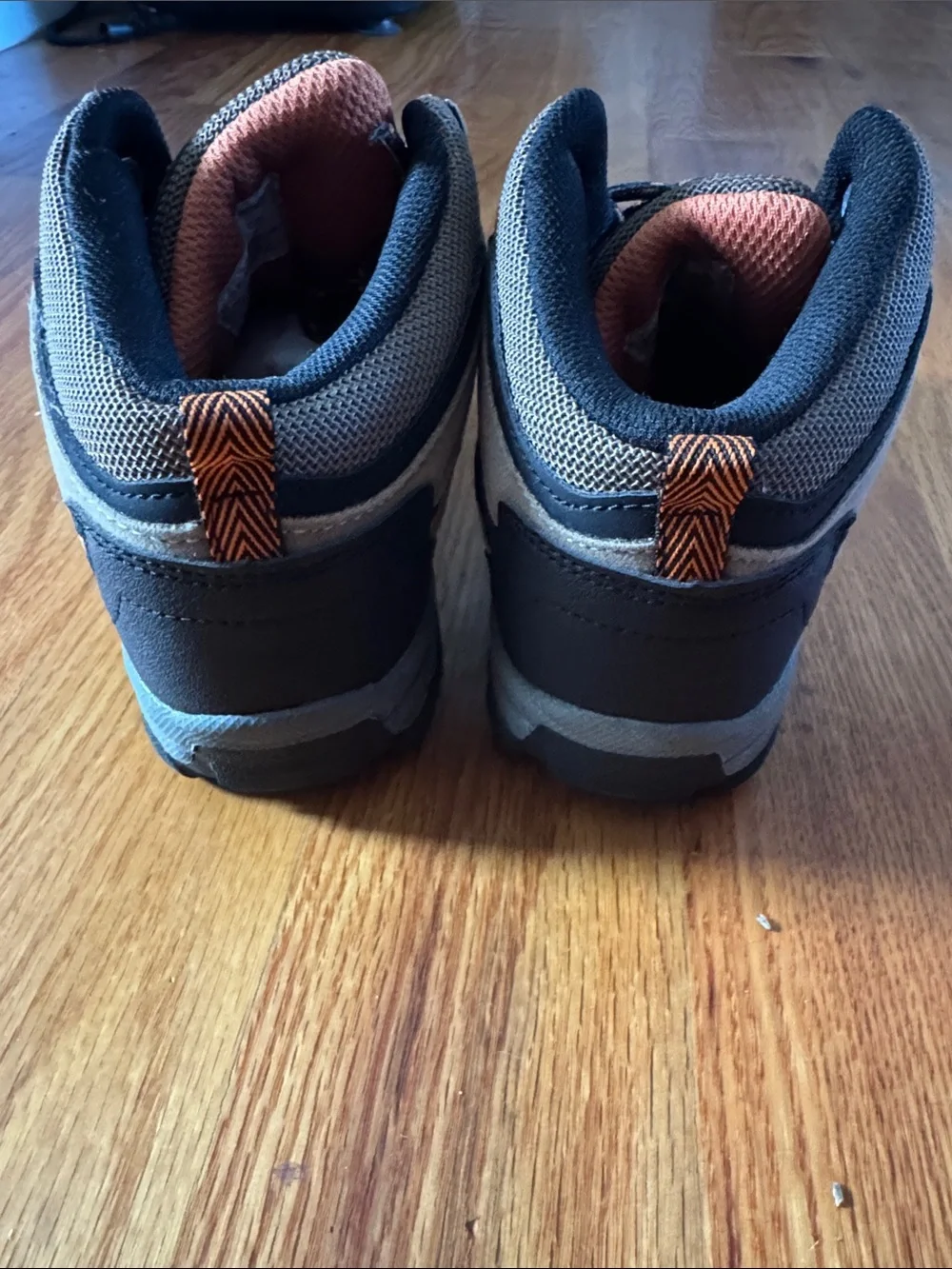 Ozark Trail Brown and Black YOUTH Hiking Boots with Orange Accents